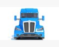 Sleeper Cab Truck With Tank Trailer Modèle 3d vue frontale
