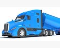 Sleeper Cab Truck With Tank Trailer 3D 모델 