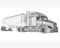 Sleeper Cab Truck With Tank Trailer 3d model