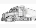 Sleeper Cab Truck With Tank Trailer 3D-Modell