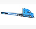 Three Axle Truck With Flatbed Trailer Modelo 3D