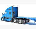Three Axle Truck With Flatbed Trailer Modèle 3d