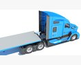 Three Axle Truck With Flatbed Trailer 3d model dashboard