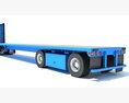 Three Axle Truck With Flatbed Trailer 3D 모델  seats