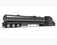 Three Axle Truck With Tank Semitrailer 3D 모델  side view