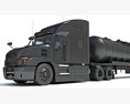 Three Axle Truck With Tank Semitrailer 3D模型