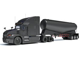 Three Axle Truck With Tank Trailer Modèle 3D