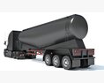 Three Axle Truck With Tank Trailer 3d model