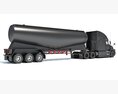 Three Axle Truck With Tank Trailer 3D 모델  side view