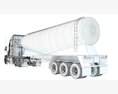 Three Axle Truck With Tank Trailer 3D 모델 