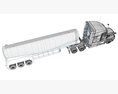 Three Axle Truck With Tank Trailer 3D 모델 