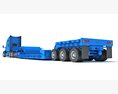 Tractor Truck With Lowboy Trailer 3Dモデル