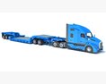 Tractor Truck With Lowboy Trailer 3d model