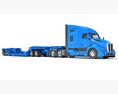 Tractor Truck With Lowboy Trailer 3D модель top view