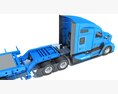 Tractor Truck With Lowboy Trailer 3D-Modell seats