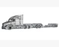 Tractor Truck With Lowboy Trailer Modelo 3d