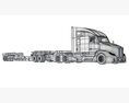 Tractor Truck With Lowboy Trailer 3D模型