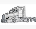 Tractor Truck With Lowboy Trailer 3D-Modell