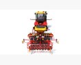 Tractor With Seed Drill Modello 3D vista laterale