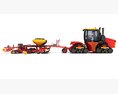 Tractor With Seed Drill 3D 모델  top view