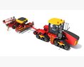 Tractor With Seed Drill 3D 모델  front view