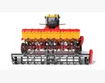 Tractor With Trailed Disc Harrow 3D 모델  side view