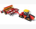 Tractor With Trailed Disc Harrow 3d model top view