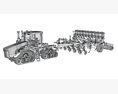 Tractor With Trailed Disc Harrow 3d model