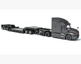 Truck Unit With Lowboy Trailer 3d model