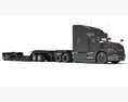 Truck Unit With Lowboy Trailer 3D 모델  top view