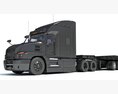 Truck Unit With Lowboy Trailer Modello 3D