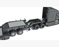 Truck Unit With Lowboy Trailer Modello 3D seats