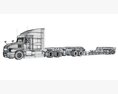 Truck Unit With Lowboy Trailer 3D模型