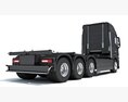 4 Axle Black Semi Truck Cab 3D模型 侧视图