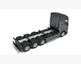 4 Axle Black Semi Truck Cab Modelo 3D