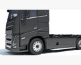4 Axle Black Semi Truck Cab 3D модель