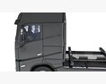 4 Axle Black Semi Truck Cab Modello 3D dashboard