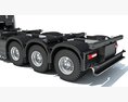 4 Axle Black Semi Truck Cab Modello 3D seats