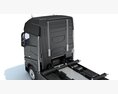 4 Axle Black Semi Truck Cab 3Dモデル