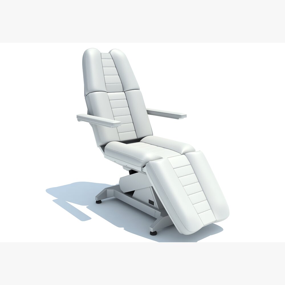 Adjustable White Medical Exam Chair 3D model