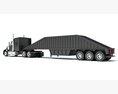 Bottom Dump Truck With Trailer 3D-Modell wire render