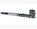 Cab-over Truck With Flatbed Trailer 3D модель