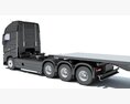 Cab-over Truck With Flatbed Trailer 3D-Modell dashboard