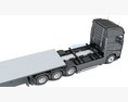 Cab-over Truck With Flatbed Trailer 3D-Modell seats