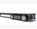 Cab-over Truck With Flatbed Trailer Modello 3D