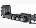Cab-over Truck With Lowboy Trailer 3D 모델  seats