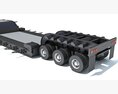 Cab-over Truck With Lowboy Trailer Modello 3D