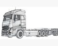 Cab-over Truck With Lowboy Trailer Modelo 3d