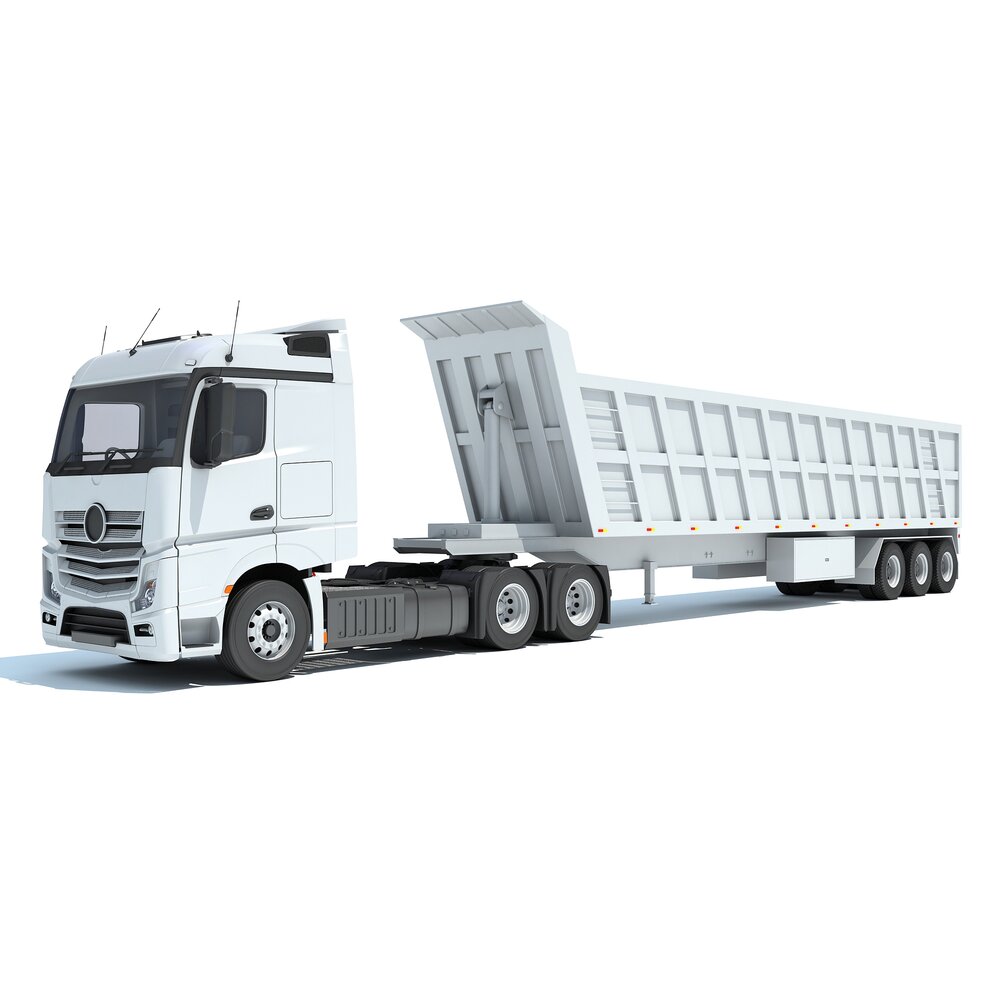 Cab Over Engine Truck With Tipper Trailer Modèle 3D