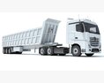 Cab Over Engine Truck With Tipper Trailer 3D模型 顶视图